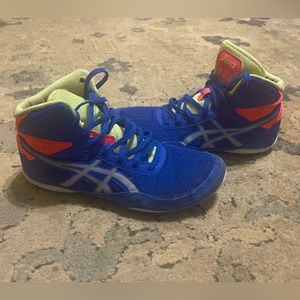 Asics Matflex 6 Lapis Lazuli Blue Glacier Grey youth Shoe Size 5 Wrestling Shoes